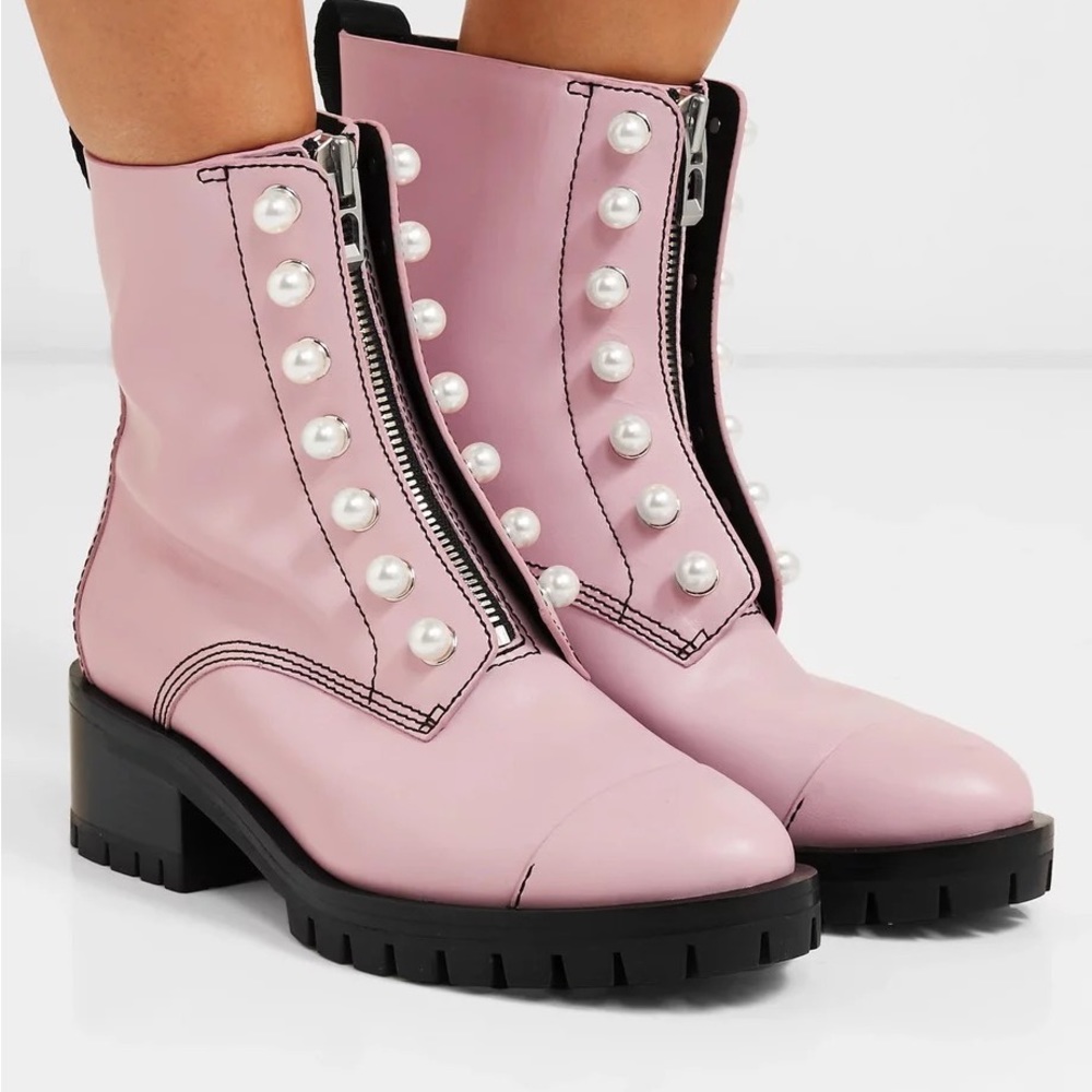 3.1 Philip lim Pearl embellished leather boots
